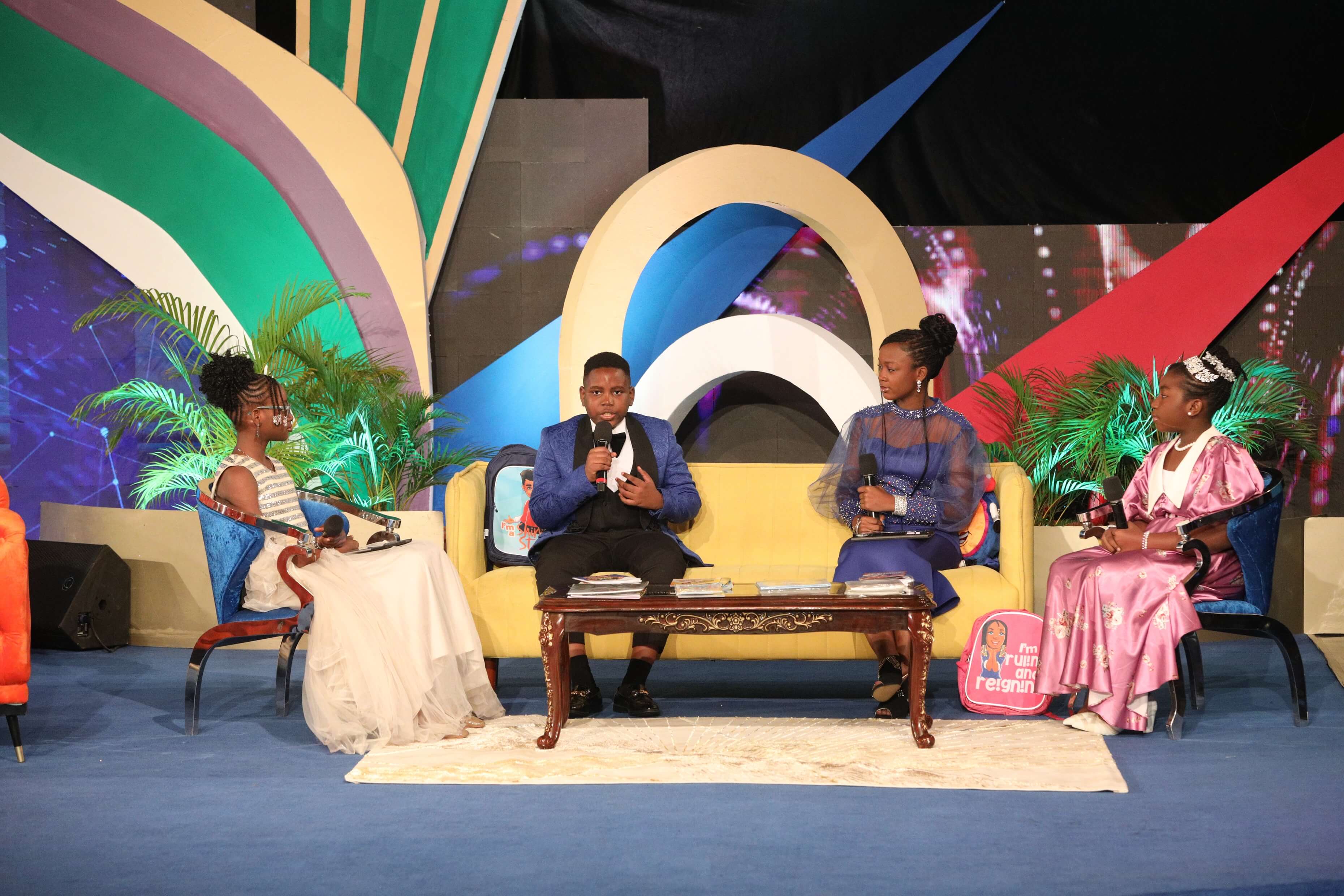 Children being interviewed on the GKCPC set